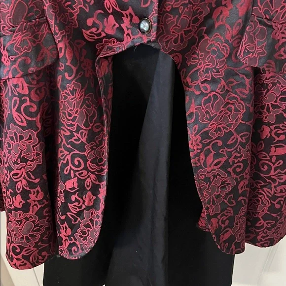 NEW H&R Red Floral Gothic Steampunk Corset Jacket & Matching Swingdress Size 14 - Picture 8 of 16